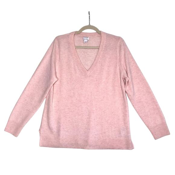 J.CREW 100% Cashmere V-Neck Sweater Women L Peach Lightweight Old Money Office - Picture 3 of 11